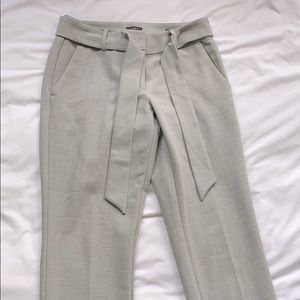 LOFT Grey work pants with matching belt
